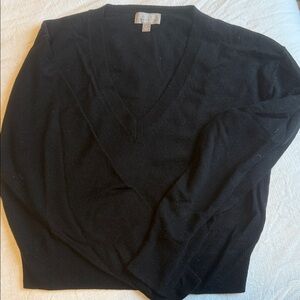 J. Crew women’s cashmere  Black V-Neck Sweater worn once